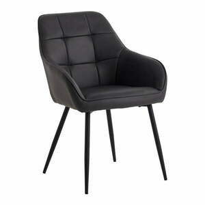 Ciemnoszare krzesła z imitacji skóry z podłokietnikami zestaw 2 szt. Nolan Square – Unique Furniture obraz