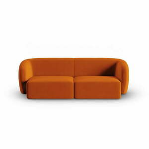 Aksamitna sofa w kolorze terakoty 188 cm Paolo – Milo Casa obraz