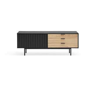 Czarno-naturalna szafka pod TV w dekorze dębu 140x52 cm Sierra – Teulat obraz