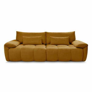 Musztardowa sofa z tkaniny szenilowej 264 cm Ivane – Bobochic Paris obraz