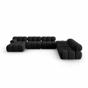 Czarna aksamitna sofa 379 cm Bellis – Micadoni Home obraz