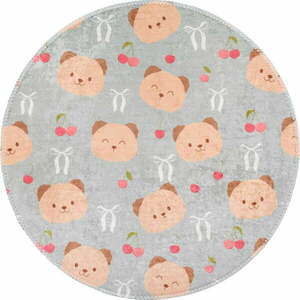 Szaro-brązowy dywan dziecięcy odpowiedni do prania ø100 cm Cute Teddies – Vitaus obraz
