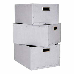 Jasnoszare kartonowe pojemniki zestaw 3 szt. Ture – Bigso Box of Sweden obraz