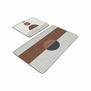 Biało-brązowe dywaniki łazienkowe zestaw 2 szt. 60x100 cm – Mila Home obraz