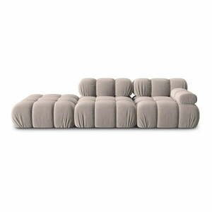 Jasnobrązowa aksamitna sofa modułowa 282 cm Bellis – Micadoni obraz