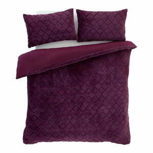 Bordowa pościel jednoosobowa z mikropluszu 135x200 cm Cosy Diamond – Catherine Lansfield obraz