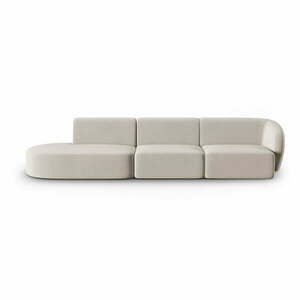 Beżowa aksamitna sofa prawostronna 311 cm Paolo – Milo Casa obraz