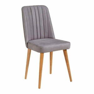 Szare aksamitne krzesło Stormi Sandalye – Kalune Design obraz
