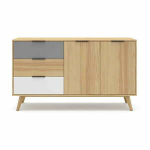 Niska komoda z drewna sosnowego 140x81 cm Elfa – Marckeric obraz