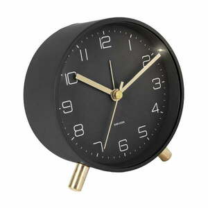 Czarny budzik Karlsson Lofty, ø 11 cm obraz