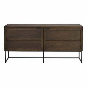 Brązowa niska komoda z litego drewna dębowego 160x75 cm Everett – Rowico obraz