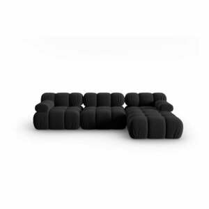 Czarna aksamitna sofa 285 cm Bellis – Micadoni Home obraz