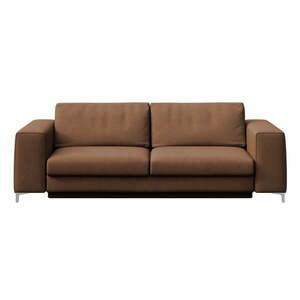 Brązowa aksamitna rozkładana sofa 256 cm Rene – Rodier obraz