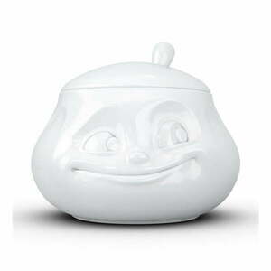 Biała uśmiechnięta cukierniczka z porcelany 58products obraz