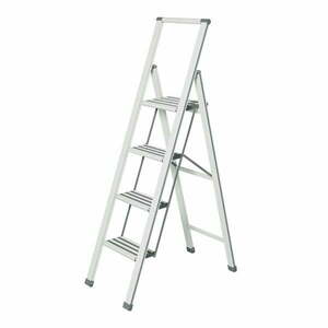 Biała drabina składana Wenko Ladder, wys. 153 cm obraz