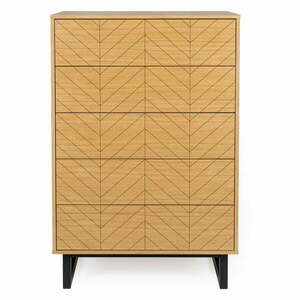 Komoda w dębowym dekorze Woodman Mora Herringbone Print obraz