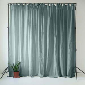 Szaroniebieska lniana zasłona 140x300 cm Blue Fog – Linen Tales obraz