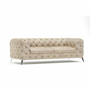 Beżowa aksamitna sofa 225 cm Chelsea – Ropez obraz