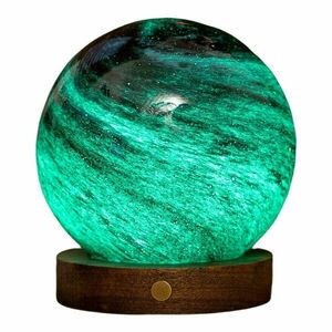 Lampa stołowa LED w ciemnym naturalnym kolorze ze szklanym kloszem (wysokość 13 cm) Stellar Ocean – Gingko obraz
