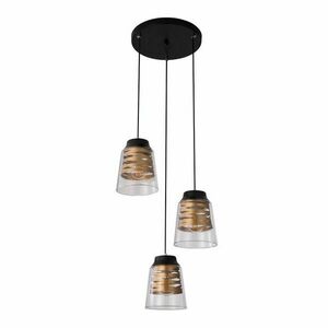 Czarna lampa wisząca ze szklanym kloszem Fresno – Candellux Lighting obraz