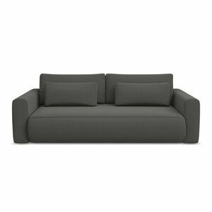Ciemnoszara aksamitna rozkładana/ze schowkiem sofa 238 cm Kapua – Makamii obraz