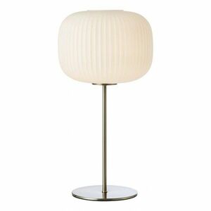 Biała/w kolorze srebra lampa stołowa ze szklanym kloszem (wysokość 50 cm) Sober – Markslöjd obraz