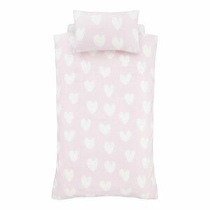 Różowa flanelowa pościel dziecięca dwuosobowa 200x200 cm Hearts – Catherine Lansfield obraz