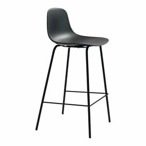 Czarny plastikowy hoker (wysokość siedziska 67, 5 cm) Whitby – Unique Furniture obraz