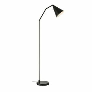 Czarna lampa stojąca LED ze ściemniaczem z metalowym kloszem (wysokość 144 cm) Funil – Markslöjd obraz