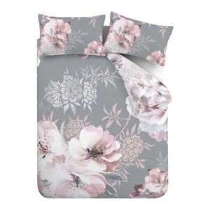 Różowo-szara pościel dwuosobowa 230x220 cm Dramatic Floral – Catherine Lansfield obraz