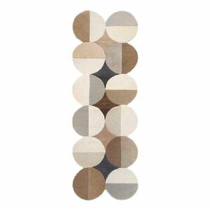 Szarobeżowy wełniany chodnik tkany ręcznie 80x230 cm Mia Ellipse – Flair Rugs obraz
