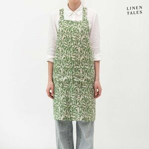 Lniany fartuch Evergreen Damask – Linen Tales obraz