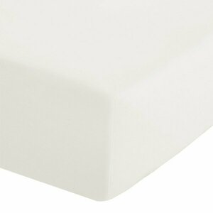 Kremowe prześcieradło z perkalu z gumką 150x200 cm Easy Iron Percale – Catherine Lansfield obraz