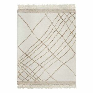 Kremowy dywan z mieszanki wełny tkany ręcznie 160x230 cm Astera Linear – Flair Rugs obraz