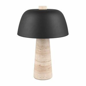 Czarno-beżowa lampa stołowa z metalowym kloszem (wysokość 41 cm) Timba – Trio Select obraz