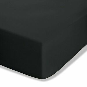 Czarne prześcieradło z perkalu z gumką 150x200 cm Easy Iron Percale – Catherine Lansfield obraz