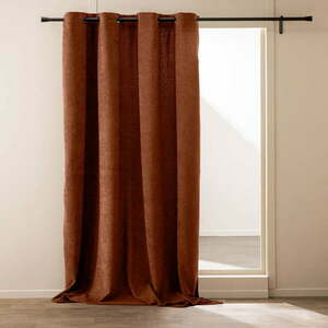 Zasłona z materiału bouclé w kolorze terakoty 140x260 cm Winona – douceur d'intérieur obraz