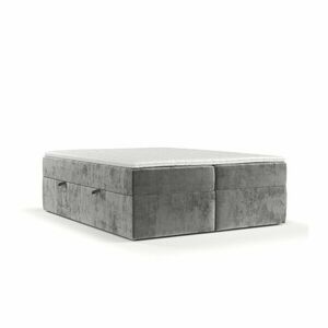 Szare łóżko boxspring ze schowkiem 200x200 cm Yoko – Maison de Rêve obraz