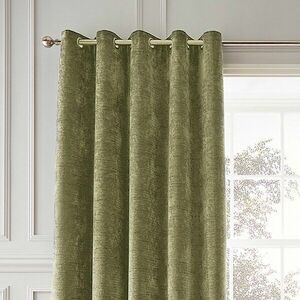 Zasłony termiczne z szenilu w kolorze khaki zestaw 2 szt. 168x183 cm Selene Luxury Chenille – Hyperion obraz