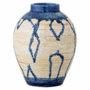 Niebiesko-kremowy kamionkowy wazon (wysokość 16 cm) Avon – Bloomingville obraz