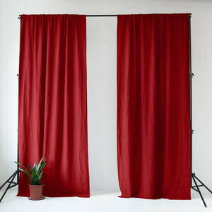 Czerwona lniana zasłona 140x170 cm Lava Falls – Linen Tales obraz