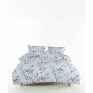 Biało-szara pościel dwuosobowa z bawełny renforcé 240x220 cm White Floral – Mila Home Luxury obraz