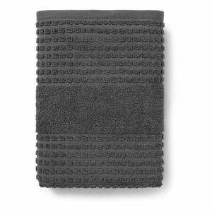 Ciemnoszary ręcznik z bawełny organicznej frotte 50x100 cm Check – JUNA obraz