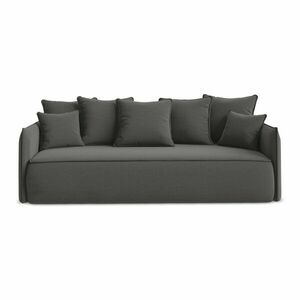 Ciemnoszara aksamitna rozkładana/ze schowkiem sofa 225 cm Hula – Makamii obraz