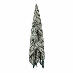 Zielono-beżowy koc z bawełny z recyklingu 130x160 cm Ugento – Bloomingville obraz