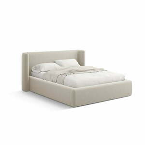 Beżowe tapicerowane łóżko dwuosobowe ze schowkiem ze stelażem 180x200 cm Jason – Windsor & Co Sofas obraz