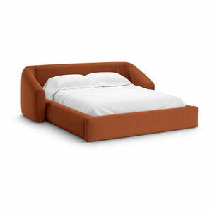 Ceglaste tapicerowane łóżko dwuosobowe ze schowkiem ze stelażem 180x200 cm Campi – Cosmopolitan Design obraz