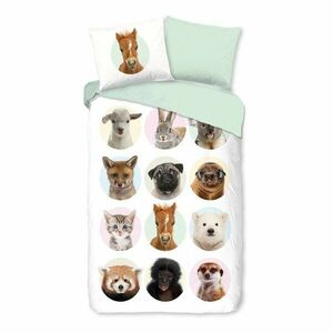 Bawełniana pościel dziecięca jednoosobowa 140x220 cm Young Animals – Good Morning obraz