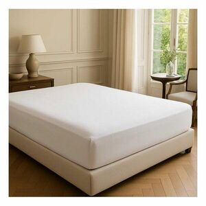 Białe prześcieradło z bawełny renforcé z gumką 200x180 cm Ranforce – Mila Home Luxury obraz