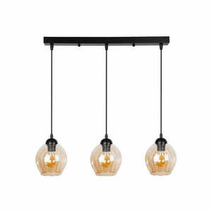 Czarna lampa wisząca ze szklanym kloszem 14x70 cm Aspa – Candellux Lighting obraz